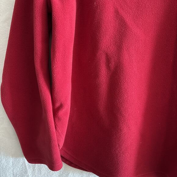 Vtg LL Bean Sweater Womens Large Red 1/4 Zip Nordic Fair Isle Fleece Cabincore - Picture 9 of 9